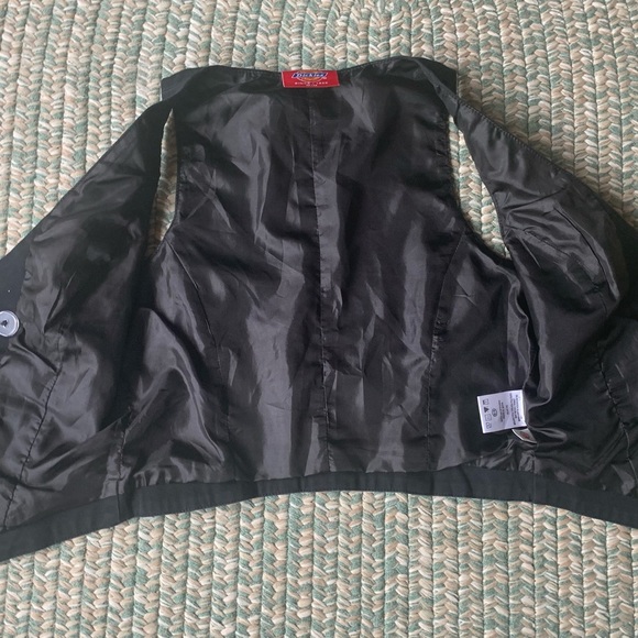 Dickies Form Fitting Black Cotton Double Breasted Vest Size Medium - Picture 6 of 6